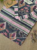 "Badal" Hand Block Printed Grey Cotton kurta