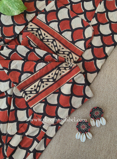 "Aabha" Hand Block Printed Bagru Maroon Cotton kurta