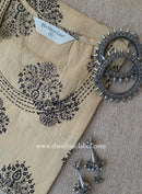 "Tamira" Embroidered Beige Cotton kurta