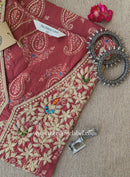 "Arjahi" Embroidered Mauve Cotton kurta- Big Size
