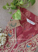 "Arjahi" Embroidered Mauve Cotton kurta- Big Size