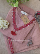 "Nazaara" Brown Embroidered Cotton Kurta Set (2pc)