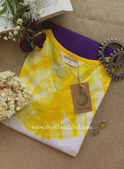 "Chitrang" Handcrafted Tie and Dye Cotton kurta