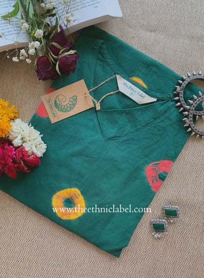 "Rangtara" Handcrafted Tie and Dye Cotton kurta