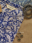 "Kimaya" Hand Block Printed Cotton kurta with kota doria dupatta (2pc)