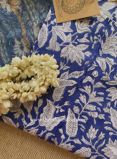 "Kimaya" Hand Block Printed Cotton kurta with kota doria dupatta (2pc)