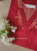 "Sutika" Printed Red Cotton kurta