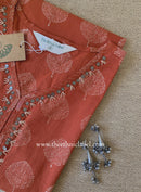 "Sheetal" Embroidered Rust Cotton kurta