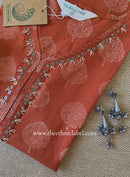 "Sheetal" Embroidered Rust Cotton kurta