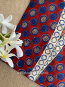 "Neelam" Hand Block Printed Red Cotton kurta