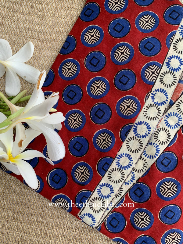 "Neelam" Hand Block Printed Red Cotton kurta