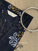 "Rhea" Hand Block Printed Black Cotton kurta