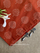 Rust Printed Cotton Straight Pants