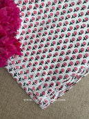 White Printed Cotton Straight Pants