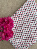 White Printed Cotton Straight Pants