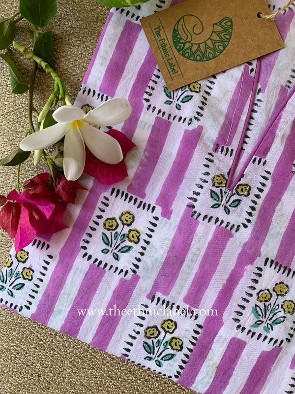 "Aasma" Hand Block Printed Cotton kurta