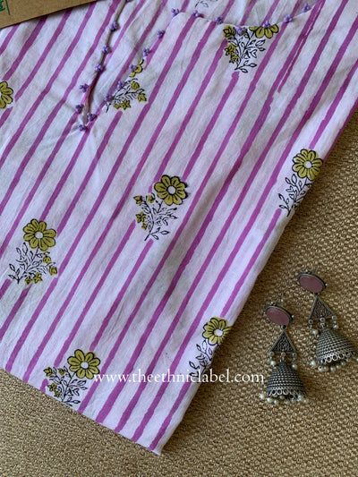 "Pavani" Hand Block Printed Cotton kurta