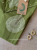"Kanan" Embroidered Green Cotton kurta