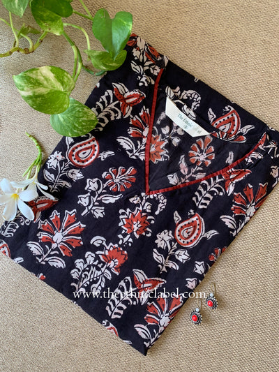 "Kachnar" Hand Block Printed Bagru Cotton kurta