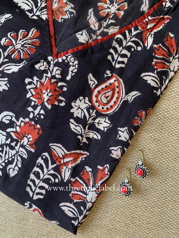 "Kachnar" Hand Block Printed Bagru Cotton kurta