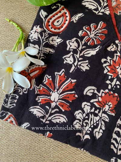 "Kachnar" Hand Block Printed Bagru Cotton kurta