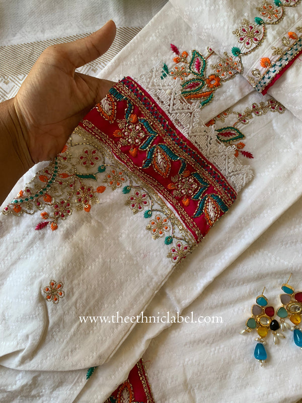 "Simaran" Cotton Kurta Set with Dupatta(3pc)
