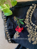 "Kajra" Black Silk Kurta Set with Dupatta (3pc)