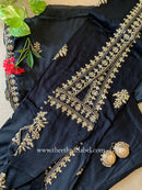 "Kajra" Black Silk Kurta Set with Dupatta (3pc)