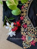 "Ziya" Black Silk Kurta Set with Dupatta(3pc)