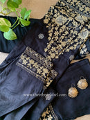 "Ziya" Black Silk Kurta Set with Dupatta(3pc)