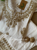 "Ivory" Silk Kurta Set with Dupatta (3pc)