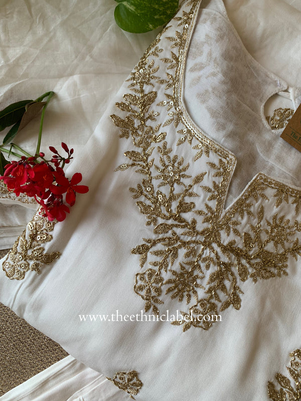 "Ivory" Silk Kurta Set with Dupatta (3pc)