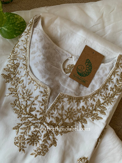 "Ivory" Silk Kurta Set with Dupatta (3pc)