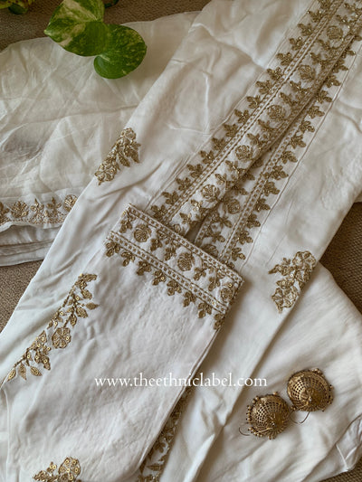 "Ivory" Silk Kurta Set with Dupatta (3pc)