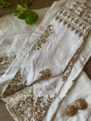 "Ivory" Silk Kurta Set with Dupatta (3pc)