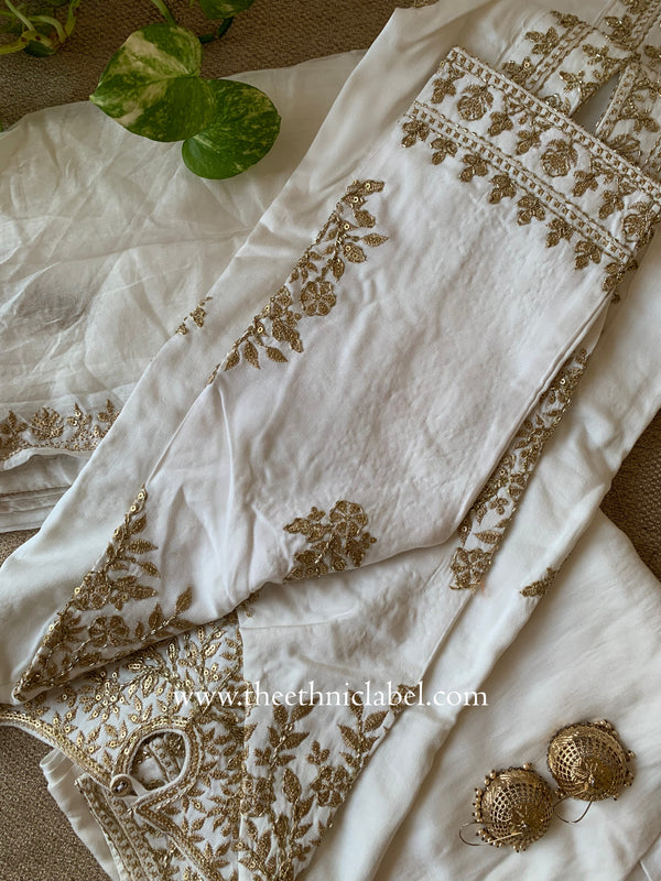 "Ivory" Silk Kurta Set with Dupatta (3pc)