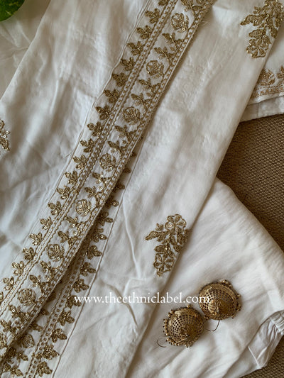"Ivory" Silk Kurta Set with Dupatta (3pc)