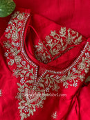 "Kashish" Red Silk Short Kurta with Palazzo and Dupatta(3pc)