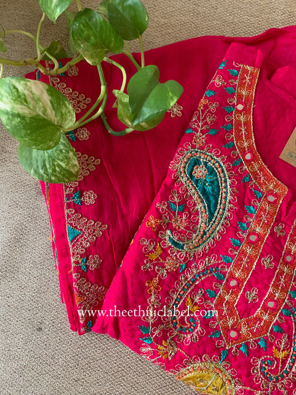 "Nayaab" Rani Cotton Kurta Set with Dupatta (3pc)