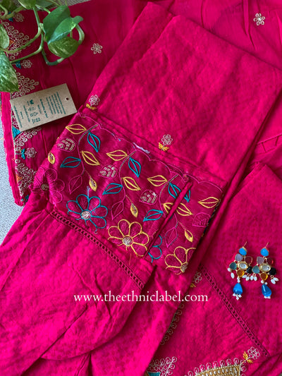 "Nayaab" Rani Cotton Kurta Set with Dupatta (3pc)