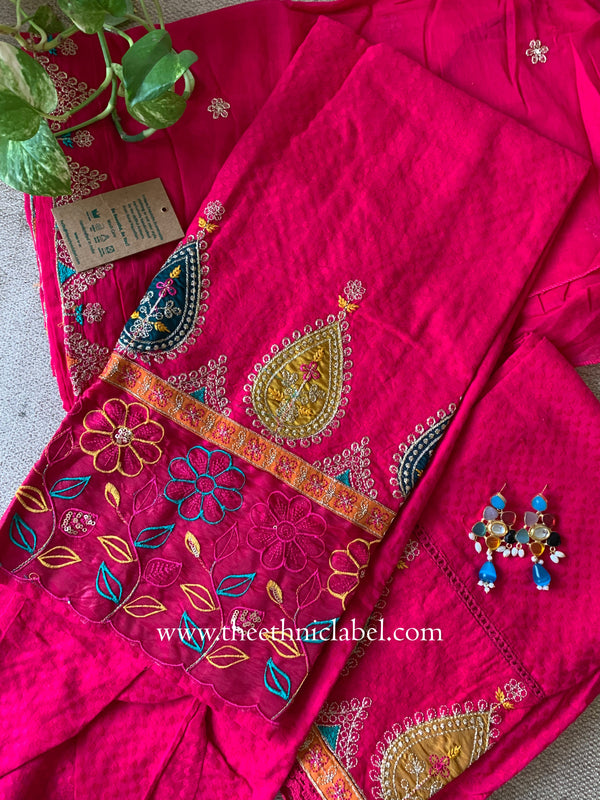 "Nayaab" Rani Cotton Kurta Set with Dupatta (3pc)