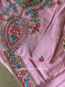 "Naaz" Pink Silk Kurta Set with Scalloped Dupatta (3pc)