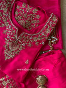 "Suroor" Rani Silk Short Kurta with Palazzo and dupatta (3pc)