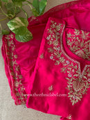 "Suroor" Rani Silk Short Kurta with Palazzo and dupatta (3pc)