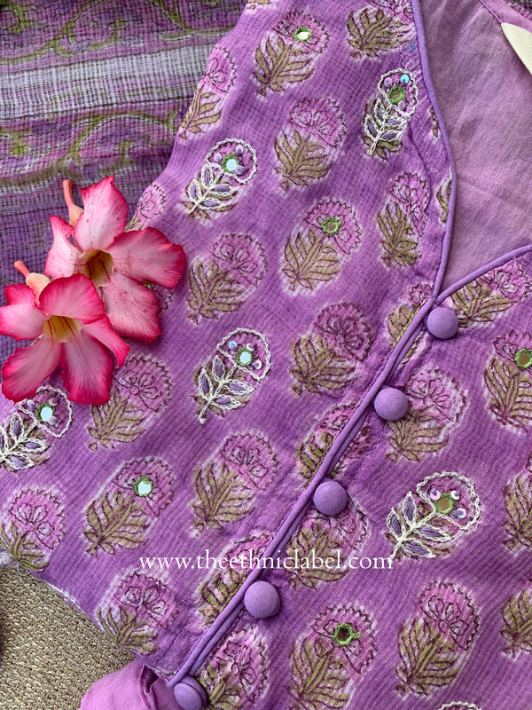 "Parijat" Kota Doria Kurta Set with Dupatta(3pc)