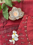 "Tajali" Kota Doria Kurta Set with Dupatta(3pc)