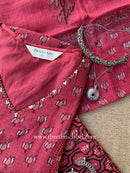 "Tajali" Kota Doria Kurta Set with Dupatta(3pc)