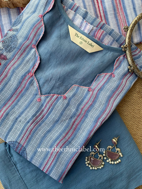 "Kashvi" Kota Doria Kurta Set with Dupatta(3pc)