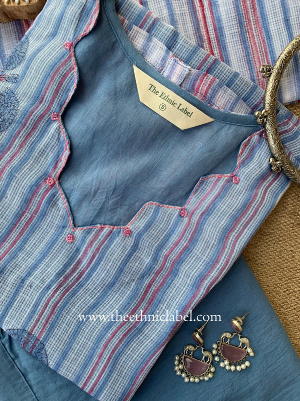 "Kashvi" Kota Doria Kurta Set with Dupatta(3pc)