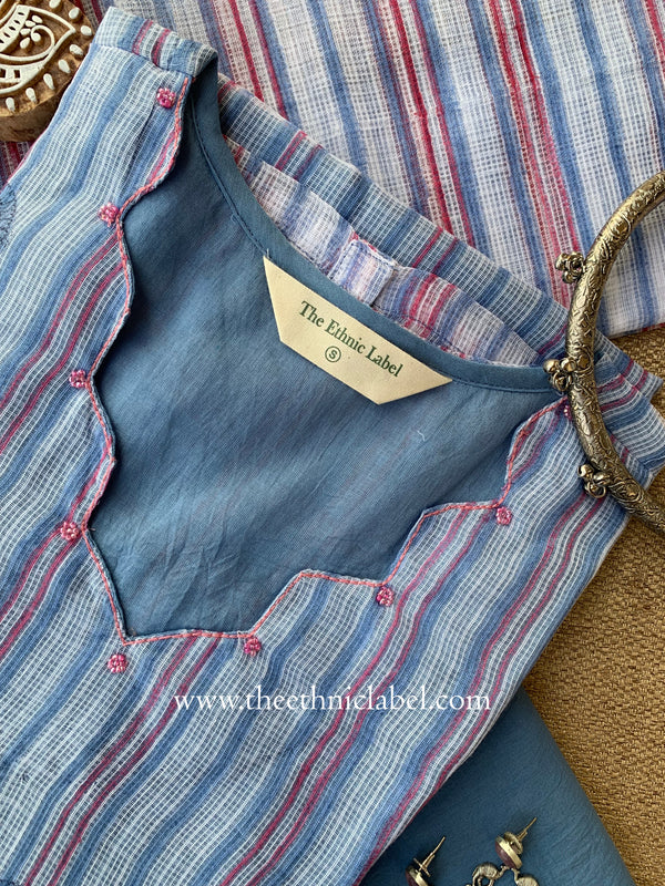 "Kashvi" Kota Doria Kurta Set with Dupatta(3pc)